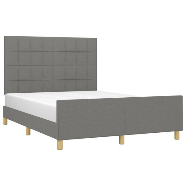vidaXL Cadre de lit sans matelas gris fonc&eacute; 140x200 cm tissu