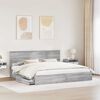 vidaXL Lit de Rangement Gris Sonoma 200 x 200 cm Bois d'ing&eacute;nierie