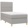 vidaXL Sommier &agrave; lattes de lit et matelas Gris clair 90x190 cm Tissu