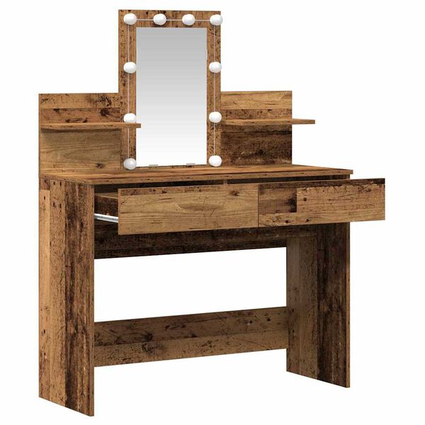 vidaXL Table de Toilette avec tiroir Bois ancien 100 x 40 x 130 cm