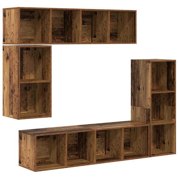 vidaXL Ensemble meuble TV 4 pcs Bois ancien Bois d'ing&eacute;nierie