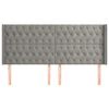 vidaXL T&ecirc;te de lit avec oreilles Gris clair 183x16x118/128 cm Velours