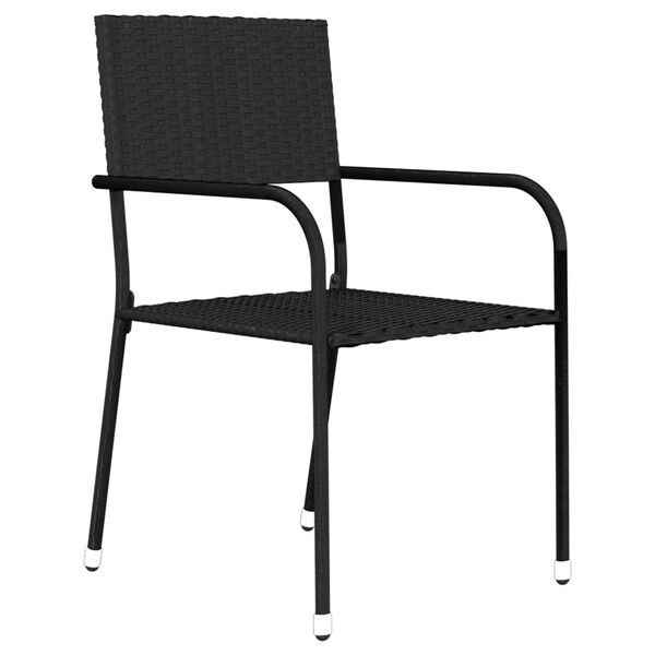 vidaXL Ensemble &agrave; manger de jardin 9 pcs Noir
