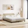vidaXL Lit avec matelas Dover cr&egrave;me 160x200 cm tissu
