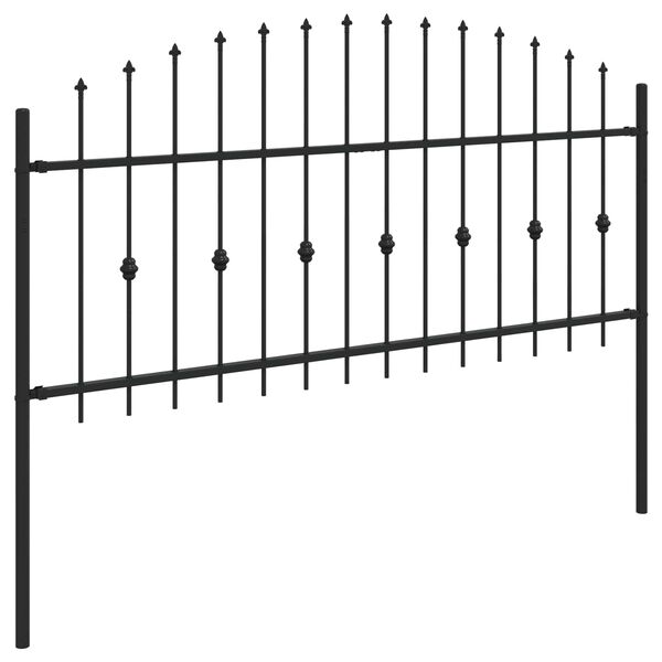 vidaXL Cl&ocirc;ture &agrave; Pointe Noir 200 x 130 cm Acier enduit de poudre
