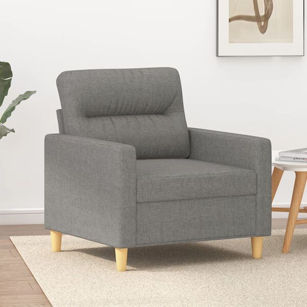 vidaXL Fauteuil Gris fonc&eacute; 60 cm Tissu