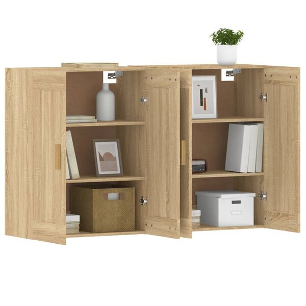 vidaXL Armoires murales 2 pcs ch&ecirc;ne sonoma bois d'ing&eacute;nierie