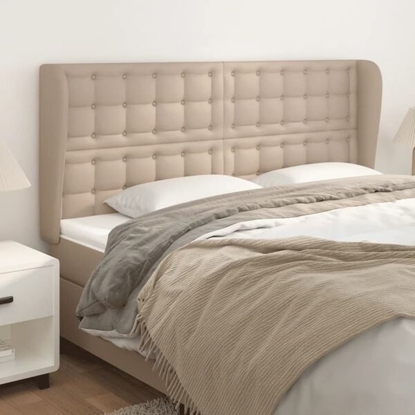 vidaXL T&ecirc;te de lit avec oreilles Cappuccino 163x23x118/128 cm