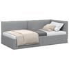 vidaXL Cadre de lit d'angle Gris clair 90 x 200 cm tissu