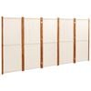 vidaXL Cloison de s&eacute;paration 5 panneaux Blanc cr&egrave;me 350x180 cm