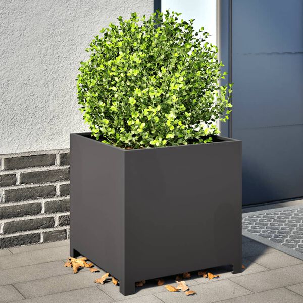 vidaXL Jardini&egrave;re noir 50x50x50 cm acier