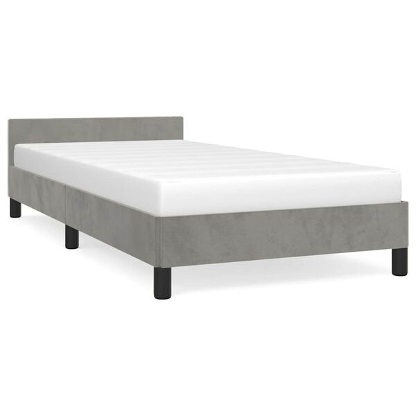 vidaXL Cadre de lit sans matelas gris clair 90x200 cm velours