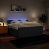 vidaXL Sommier &agrave; lattes de lit avec matelas Bleu 200x200 cm Tissu