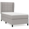 vidaXL Sommier &agrave; lattes de lit et matelas Gris clair 90x190 cm Tissu