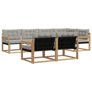 vidaXL Ensemble de canap&eacute;s d'ext&eacute;rieur 7 pc Blanc et gris clair