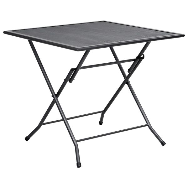 vidaXL Ensemble &agrave; manger de jardin 5 pcs Acier Anthracite