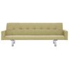 vidaXL Canap&eacute;-lit avec accoudoir Vert Polyester
