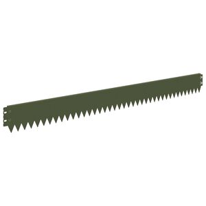 vidaXL Bordure de Pelouse 30 pc 103 x 10 cm Acier Vert olive