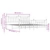 vidaXL Cadre de lit m&eacute;tal sans matelas et pied de lit blanc 200x200 cm