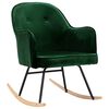 vidaXL Chaise &agrave; bascule Vert fonc&eacute; Velours