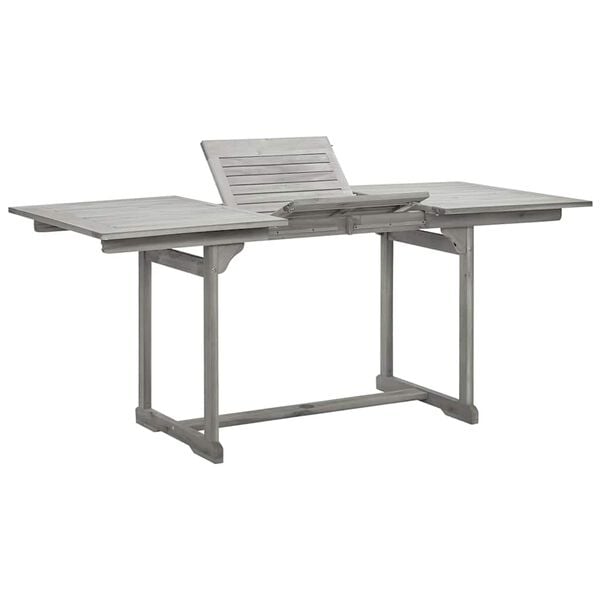 vidaXL Table &agrave; d&icirc;ner de jardin (120-170)x80x75 cm Bois d'acacia massif