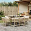 vidaXL Ensemble &agrave; manger de jardin et coussins 11 pcs beige poly rotin