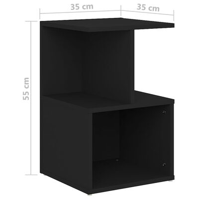 vidaXL Table de chevet noir 35x35x55 cm bois ingénierie
