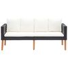 vidaXL Salon de jardin 5 pcs avec coussins r&eacute;sine tress&eacute;e noir