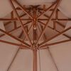 vidaXL Parasol &agrave; deux &eacute;tages avec m&acirc;t en bois 270 cm taupe