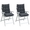 vidaXL Coussins de chaise &agrave; dossier bas lot de 2 anthracite