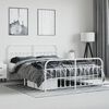 vidaXL Cadre de lit m&eacute;tal sans matelas et pied de lit blanc 160x200 cm