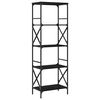 vidaXL Biblioth&egrave;que &agrave; 5 niveaux noir 59x35x171 cm bois d'ing&eacute;nierie