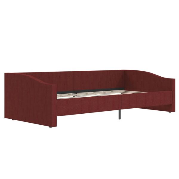 vidaXL Lit avec matelas et USB Rouge bordeaux Tissu 90x200 cm