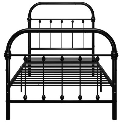 vidaXL Cadre de lit sans matelas noir métal 90x200 cm