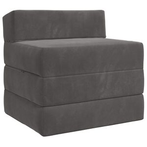 vidaXL Canap&eacute;-lit pliable Gris fonc&eacute; 200 x 70 x 15 cm Velours