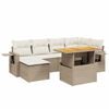 vidaXL Salon de jardin avec coussins 7 pcs beige r&eacute;sine tress&eacute;e