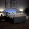 vidaXL Sommier &agrave; lattes de lit avec matelas Gris clair 140x190cm Tissu