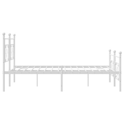 vidaXL Cadre de lit métal sans matelas et pied de lit blanc 193x203 cm