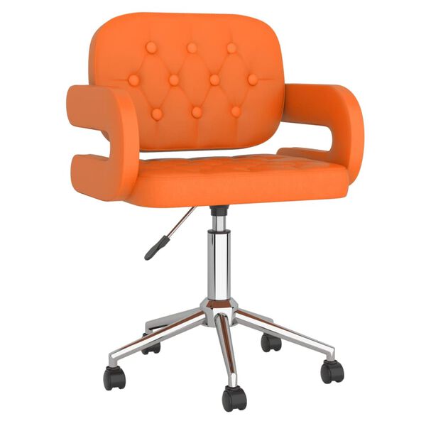 vidaXL Chaise pivotante de salle &agrave; manger Orange Similicuir