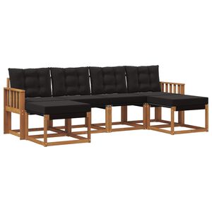 vidaXL Ensemble de canap&eacute;s d'ext&eacute;rieur 6 pc Naturel et Noir