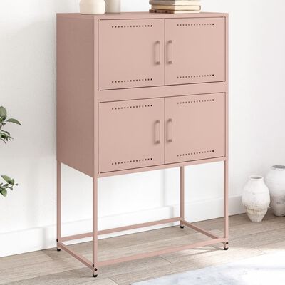 vidaXL Buffet rose 68,5x38,5x107 cm acier