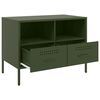 vidaXL Meubles TV 2 pcs vert olive 68x39x50,5 cm acier