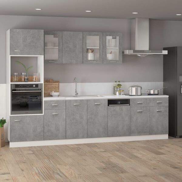 vidaXL Panneau de lave-vaisselle Gris b&eacute;ton 45x3x67 cm Agglom&eacute;r&eacute;