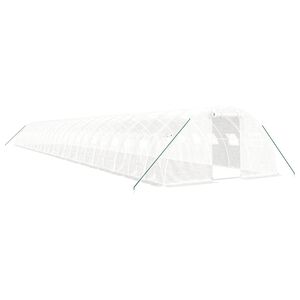 vidaXL Serre avec cadre en acier blanc 96 m&sup2; 24x4x2 m
