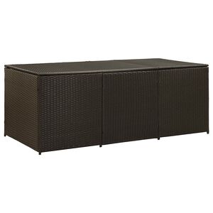 vidaXL Bo&icirc;te de rangement de jardin r&eacute;sine tress&eacute;e 180x90x70 cm marron