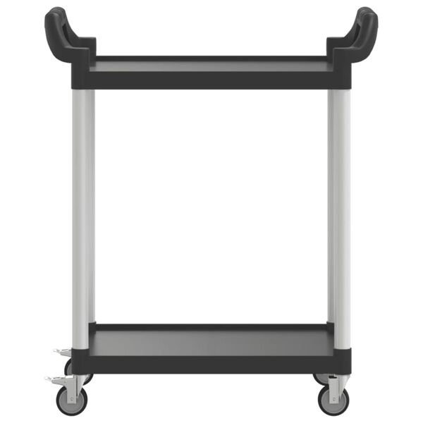 vidaXL Chariot &agrave; 2 niveaux noir 81x41x92 cm aluminium