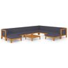 vidaXL Salon de jardin 11 pcs avec coussins Bois d'acacia solide