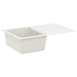 vidaXL &Eacute;vier Blanc 780 x 500 mm 80% Quartz et 20% R&eacute;sine