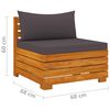 vidaXL Salon de jardin 4 pcs avec coussins Bois d'acacia solide