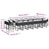 vidaXL Ensemble &agrave; manger de jardin 17 pcs coussins noir r&eacute;sine tress&eacute;e